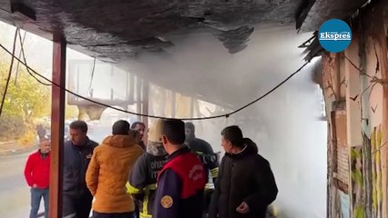 Diyarbakır'da korkutan yangın, kafe alev alev yandı