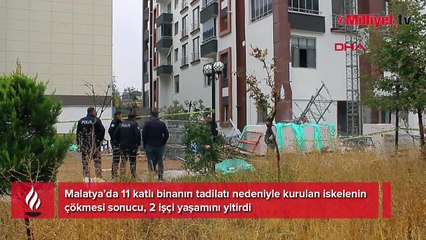 11 katlı binanın tadilatında feci kaza! İskele çöktü 2 işçi öldü