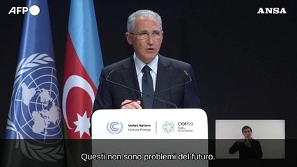 Cop29, il presidente Babayev: " Siamo sulla strada della rovina"