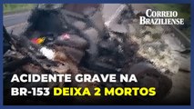 Duas pessoas morrem em colisão frontal na BR-153