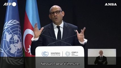Cop29, Onu: "Finanziare gli aiuti climatici non e' beneficenza"