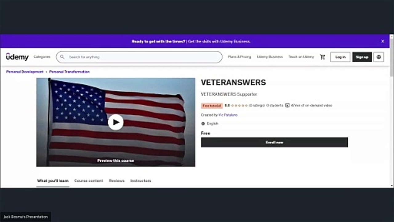 The VETERANSWERS Udemy Course Promotion