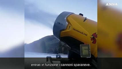 Sulle Dolomiti in funzione i cannoni sparaneve
