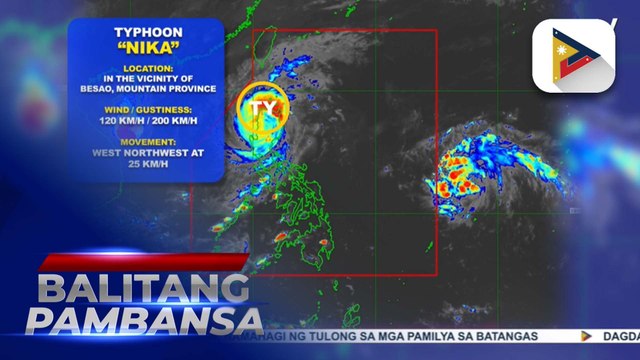 Signal No. 4, nakataas sa malaking bahagi ng CAR, ilang bahagi ng Aurora, at Isabela dahil sa Bagyong #NikaPH; Dalawang tropical cyclones sa labas ng PAR, patuloy na binabantayan