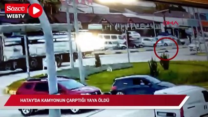 Kamyonun altında kalan yayanın öldüğü kaza kamerada