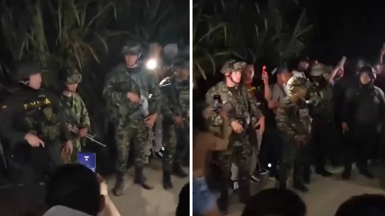 En video: uniformados de la Policía y el Ejercito fueron secuestrados por la comunidad en Argelia, Cauca