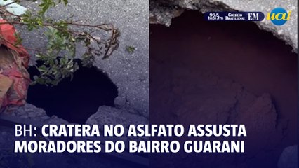 Cratera em asfalto preocupa moradores de bairro de BH
