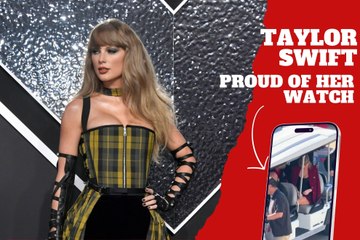 Taylor Swift taking care of her new LV watch