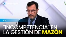 Vox critica la gestión de la DANA en Valencia y señala al Gobierno central de 