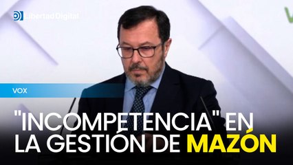 Vox critica la gestión de la DANA en Valencia y señala al Gobierno central de "negligencia criminal"