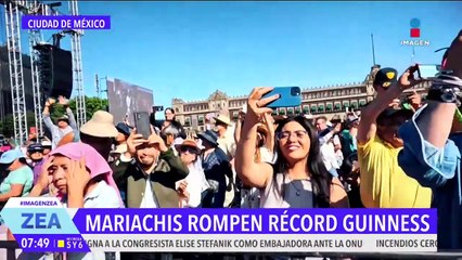 Mariachis rompen récord Guinness en el Zócalo de la CDMX