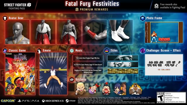 Street Fighter 6 Official Fatal Fury Festivities Fighting Pass