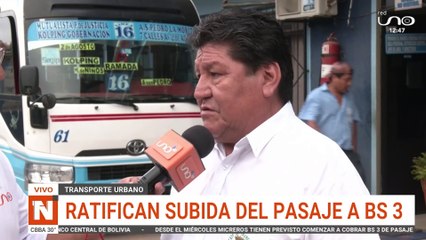 Transporte urbano ratiifica subida del pasaje a Bs 3