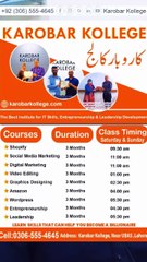 Welcome to Karobar Kollege | Dr. Tayyab Qazi’s Vision for Future Leaders