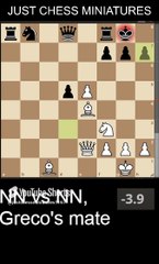 White defeats Black with the Greco's checkmate