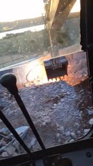 Excavator Drives Over Three Phase Power Cable