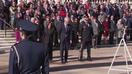 Biden and Harris honor veterans in first event after US election loss