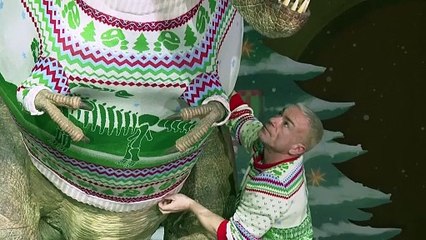 T-Rex vestido para o Natal