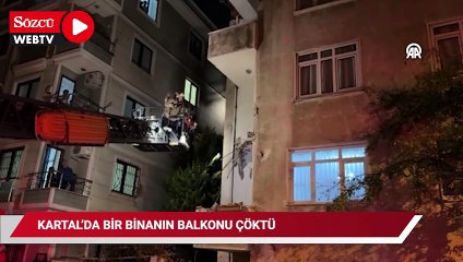 Kartal'da bir dairenin balkonu çöktü