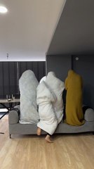 Group of People Slip and Fall off Couch