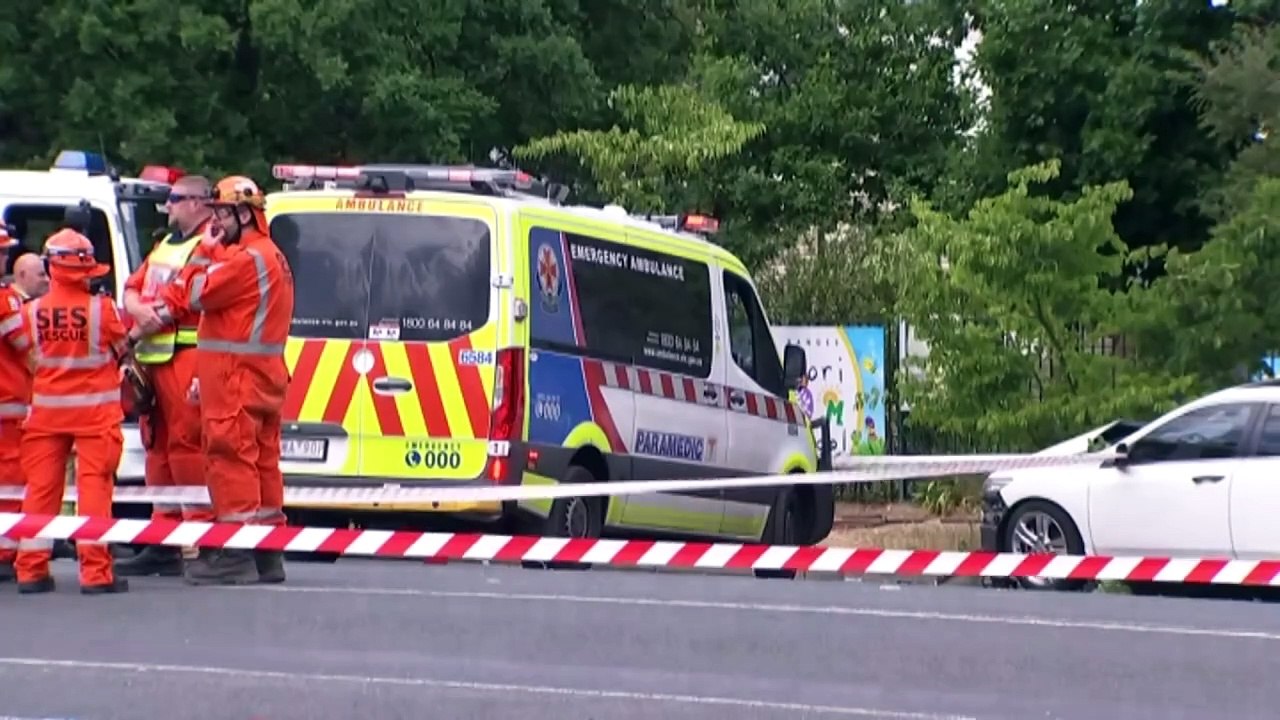 Woman dead, child injured after truck crashes into Victorian preschool