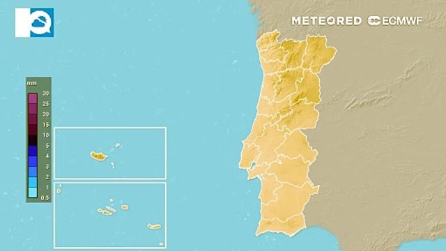 Probabilidade de precipitação aumenta ao longo da semana, sendo as regiões da Área Metropolitana de Lisboa e a Beira Interior as que terão maior volume de precipitação.