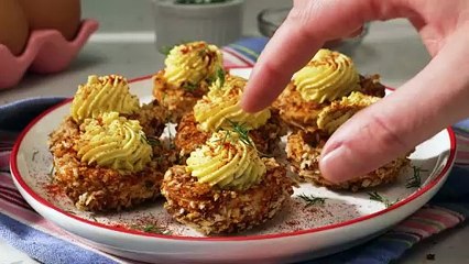 Air Fryer Deviled Eggs Give A Welcome Crunch To Everyone's Favorite App