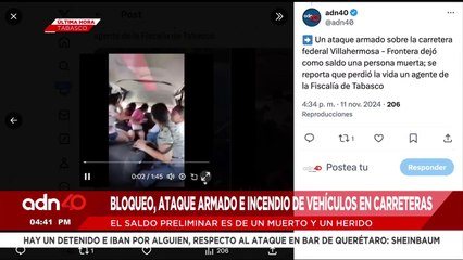 🚨¡Última Hora! Bloqueo, ataque armado e incendio de vehículos en Villahermosa, Tabasco