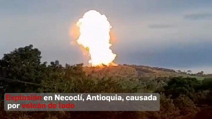 Explosión en Necoclí por volcán de lodo