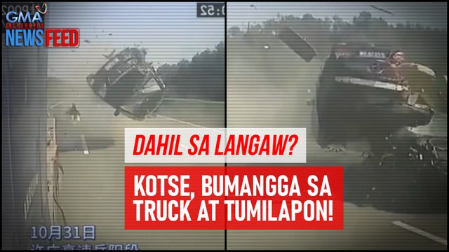 Dahil sa langaw? Kotse, bumangga sa truck at tumilapon! | GMA Integrated Newsfeed