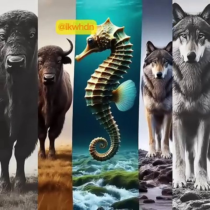 Bison, Seahorse & Wolf
