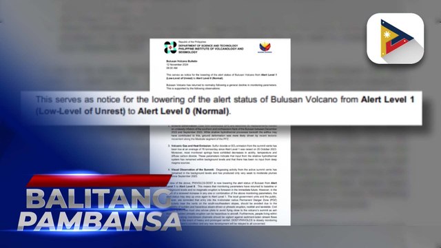 Mt. Bulusan, balik-normal na ang status matapos ibaba ng Phivolcs ang alert level
