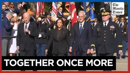 Harris appears with Biden for first time since election loss