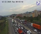 Retenciones en la B-32 por un accidente en Sant Feliu de Llobregat