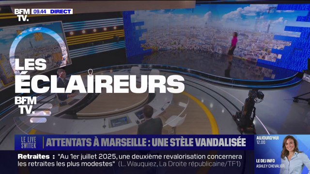 LES ÉCLAIREURS - La stèle en hommage aux victimes de l'attentat de la gare Saint-Charles à Marseille vandalisée