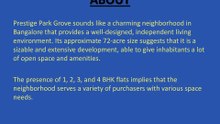 Prestige Park Grove Whitefield View