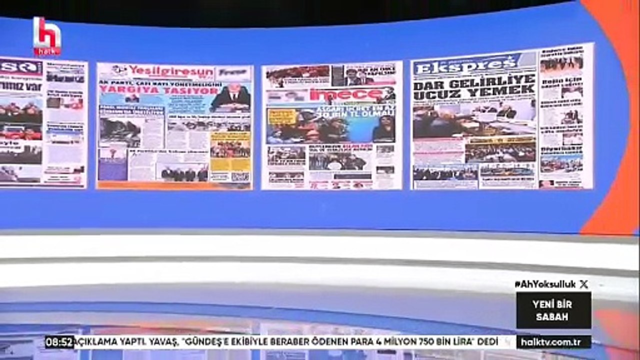 Gazetemiz @ekspreshaber_'in "DAR GELİRLİYE UCUZ YEMEK" manşeti İSMAİL KÜÇÜKKAYA ile Yeni Bir Sabah programında.