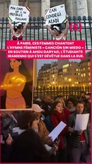 SIMONE - NEWS :  À Paris, une centaine de féministes se sont rassemblés pour témoigner de leur soutien à Ahou Daryaei, l'étudiante iranienne arrêtée à Téhéran.