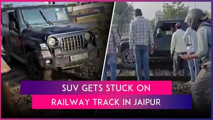 Jaipur: ‘Drunk’ Man Arrested After His SUV Gets Stuck On Railway Track While Making Reels