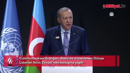Cumhurbaşkanı Erdoğan'dan Bakü'de: İklim kanunumuzu Meclisimize sunacağız