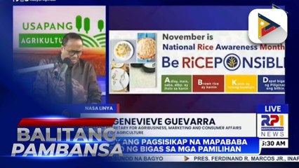 D.A., patuloy ang pagsisikap na mapababa ang presyo ng bigas sa mga pamilihan