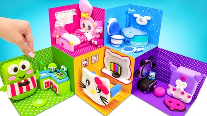 Maison en carton colorée pour Hello Kitty || De bonnes idées de bricolage avec du carton