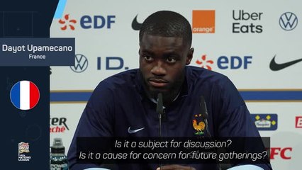 Upamecano jumps to Mbappe's defence