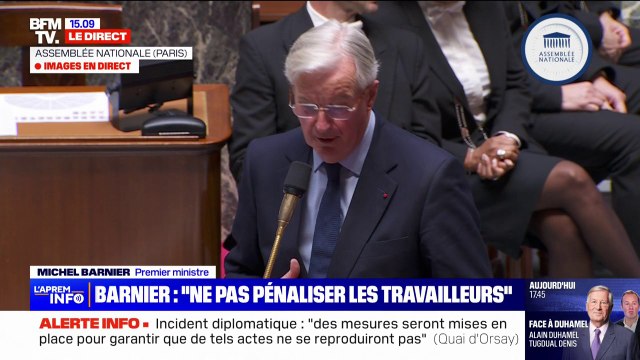 Michel Barnier devant l'Assemblée nationale: Ce budget est élaboré pour ne pas pénaliser les Français qui travaillent