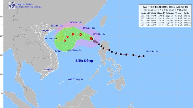 Cập nhật diễn biến bão số 8: Biển động mạnh, sóng cao 7m