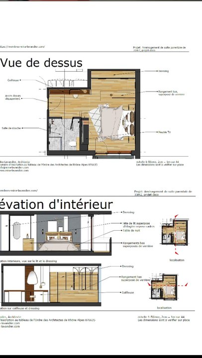 Plan de suite parentale avec dressing et salel de bain de 30m2