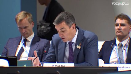 Sánchez cambia su discurso de español a inglés en la COP29 y asegura que "el cambio climático mata"