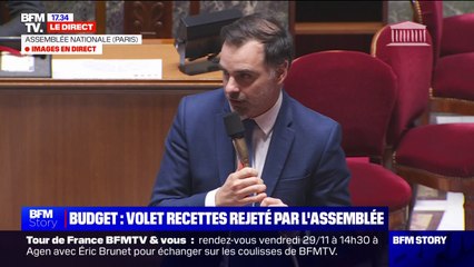 Budget rejeté par l'Assemblée: "Il est important que ces débats n'aient pas servi à rien", réagit Laurent Saint-Martin (ministre chargé du Budget)