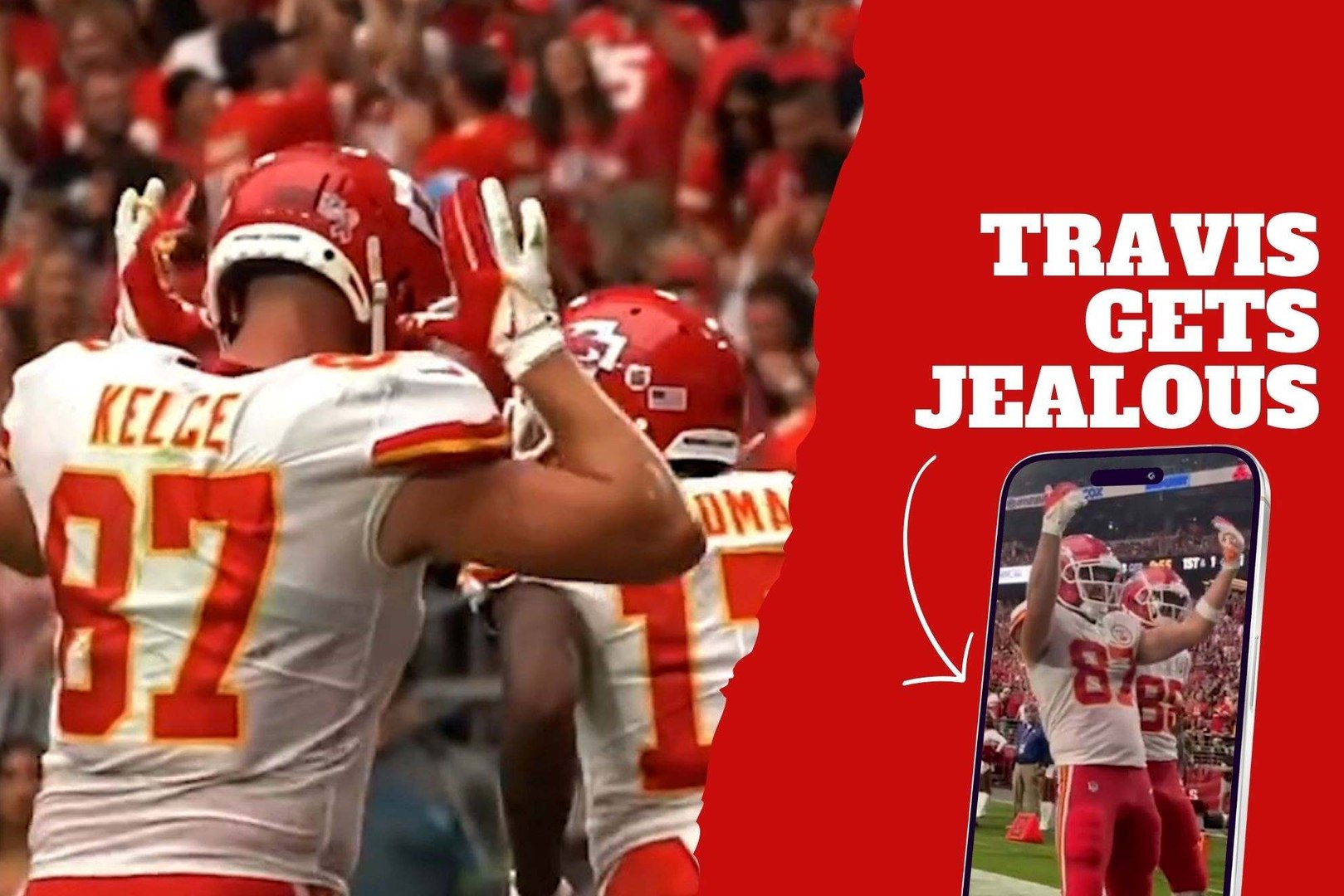 Travis Kelce can't resist joining the celebration and gets jealous of ...