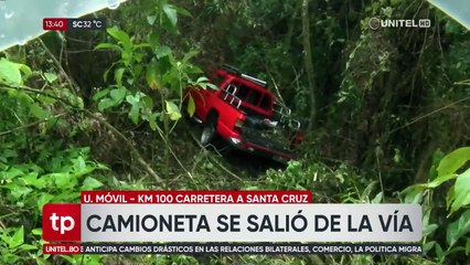 Tres personas heridas luego de que una camioneta se saliera de la carretera Cochabamba – Santa Cruz